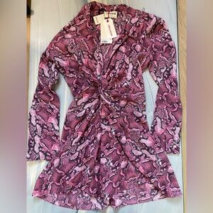 Zadig & Voltaire Vibrant Pink Snake Pattern dress